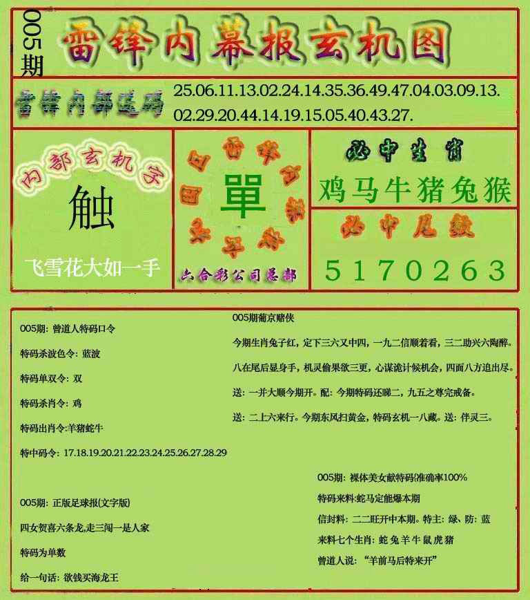 005期雷锋玄机报(新上市)[图]